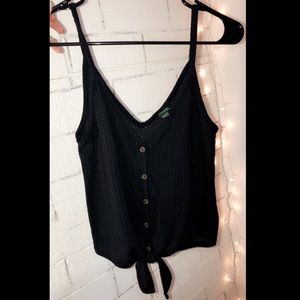 button down tank top with tie